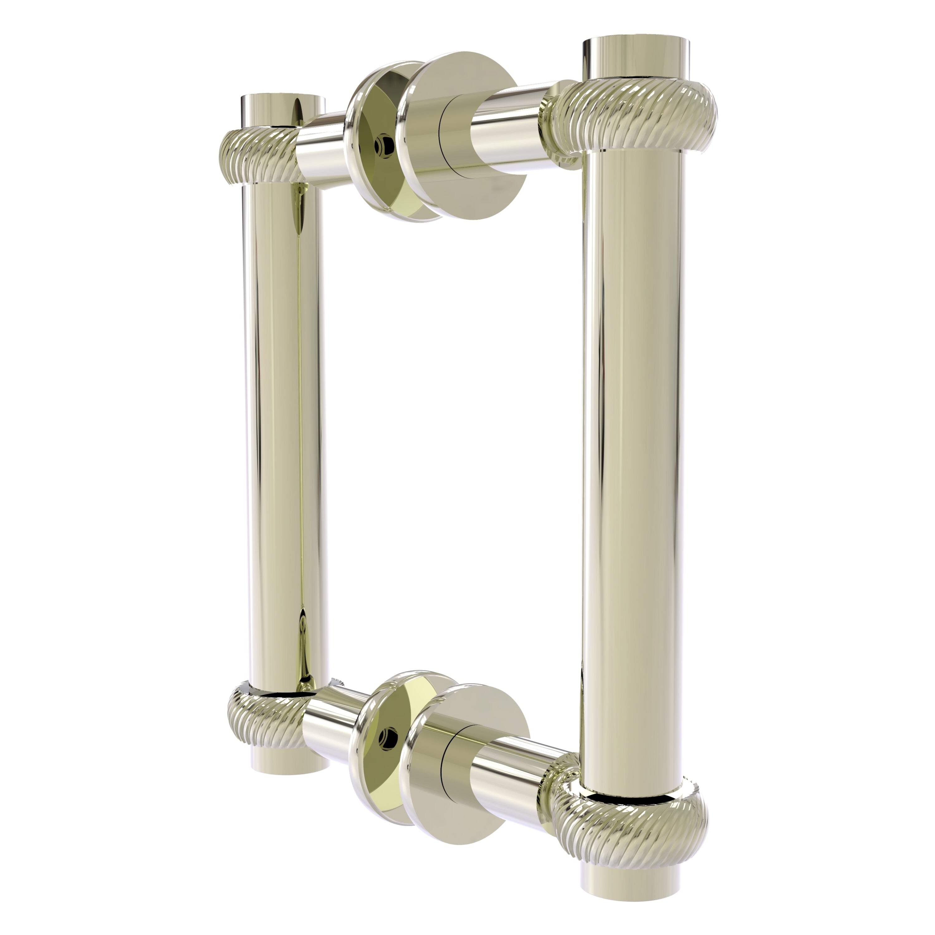 Contemporary 6 Inch Back to Back Shower Door Pull with Twisted Accent